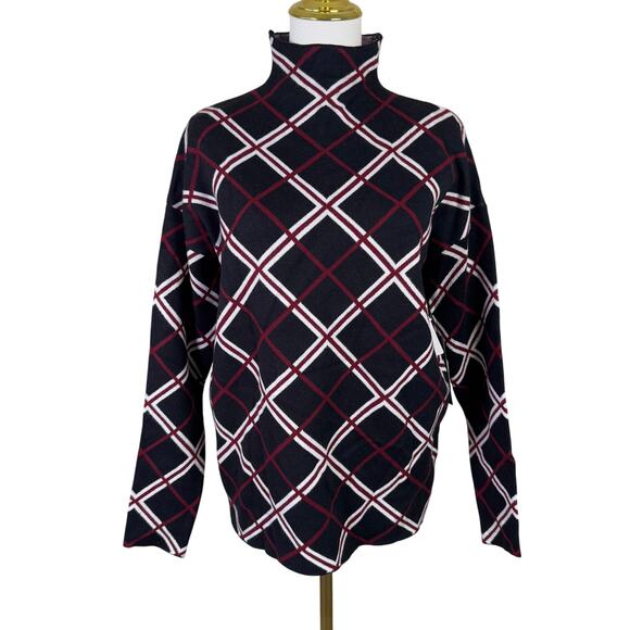 Tahari Mock Neck Long Sleeve Pullover Sweater US Women's L - Picture 1 of 6